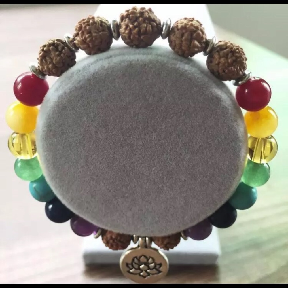 Chakra Healing Lotus Crystal Bracelet - Picture 3 of 8